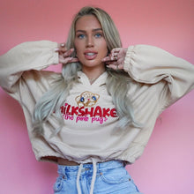 Load image into Gallery viewer, Milkshake the Pug Embroidered Cropped Hoodie Milkshake the Pug