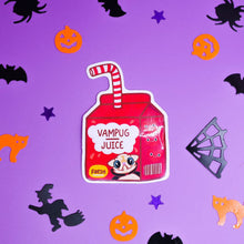 Load image into Gallery viewer, Vampug-juice Halloween Holographic Sticker Accessories Milkshake the Pug