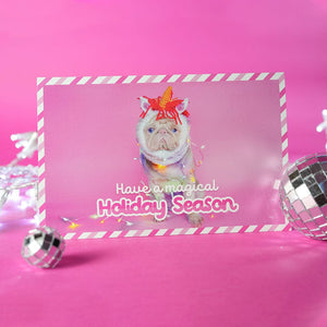 Milkshake Unircorn Christmas Card Accessories Milkshake the Pug