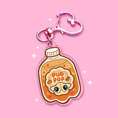 Pug-pkin Soda Pop Keychain Accessories Milkshake the Pug