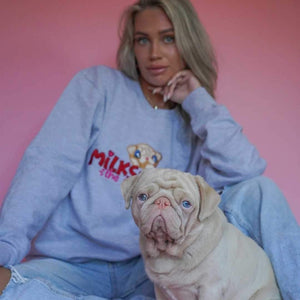 Milkshake the Pug Embroidered Sweater Milkshake the Pug