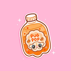 Pug-kin Soda Pop Matte Sticker Milkshake the Pug