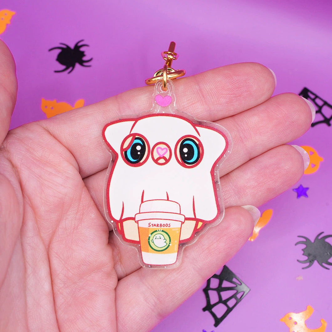 Starboos Ghost Acrylic Keychain Accessories Milkshake the Pug