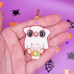 Starboos Ghost Acrylic Keychain Accessories Milkshake the Pug