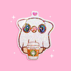 Starboos Ghost Halloween Holographic Sticker Accessories Milkshake the Pug