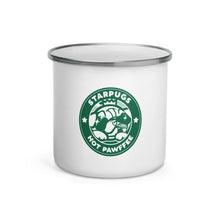 Load image into Gallery viewer, Starpugs Hot Pawfee Enamel Mug Mug Milkshake the Pug
