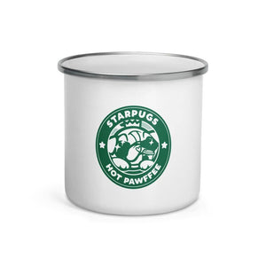Starpugs Hot Pawfee Enamel Mug Mug Milkshake the Pug